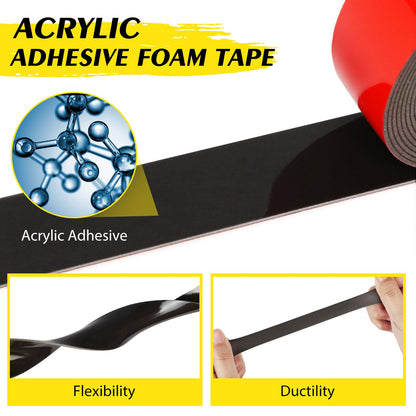 EMITEVER Double Sided Adhesive Tape Heavy Duty, Acrylic Foam Mounting 16.4FT X 1IN, Waterproof & Strong Double Stick, Strip Tape