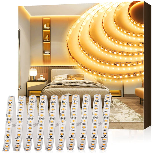 EMITEVER LED Strip Lights | UL 24V LED Tape Light Warm White, 2700K 25FT 900LEDs, 2700K 32.8FT 1200LEDs Emitever
