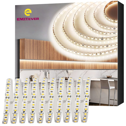 EMITEVER LED Strip Lights Neutral White, 4000K 24V LED Tape Light 16.4ft, 25ft, 32.8ft Emitever