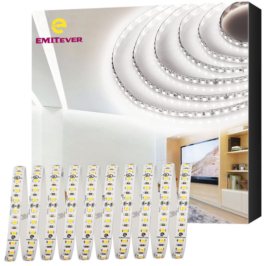 EMITEVER LED Strip Lights Cool White, 5000K 24V LED Tape Light 16.4ft, 25ft, 32.8ft Emitever