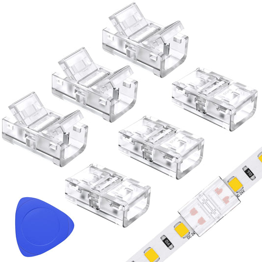 Emitever LED Strip Light Connector, 6 Packs LED Tape Light Connect, Tape to Tape for 8mm Width LED Strip Lights Emitever