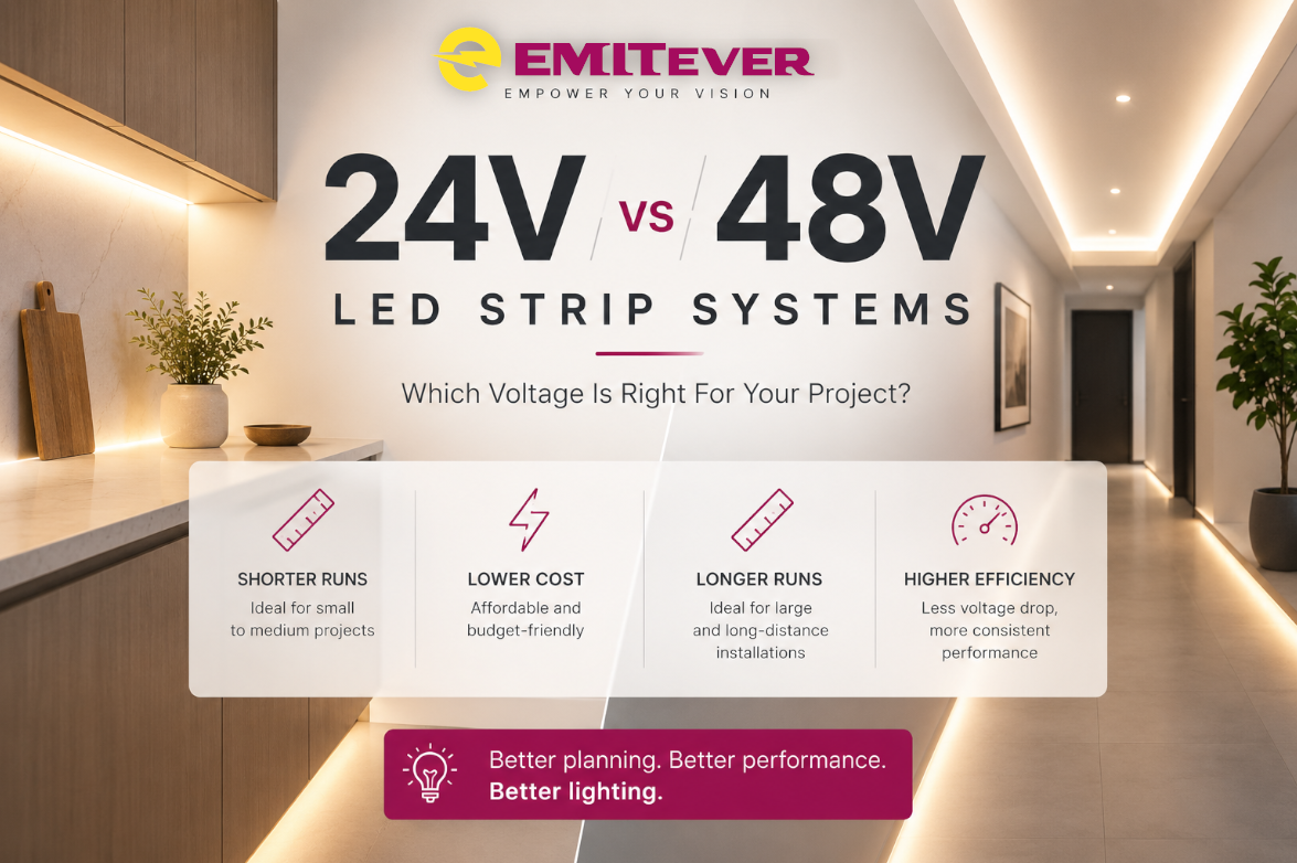 24V vs 48V LED Strip Systems: Which Should You Choose?