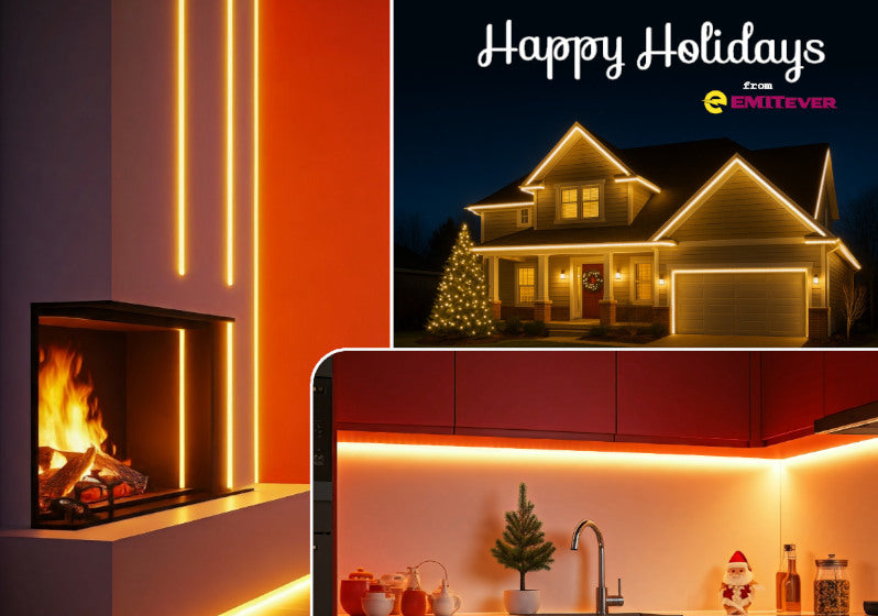 Emitever LED Strip Lighting Ideas Happy Holidays Blog Banner