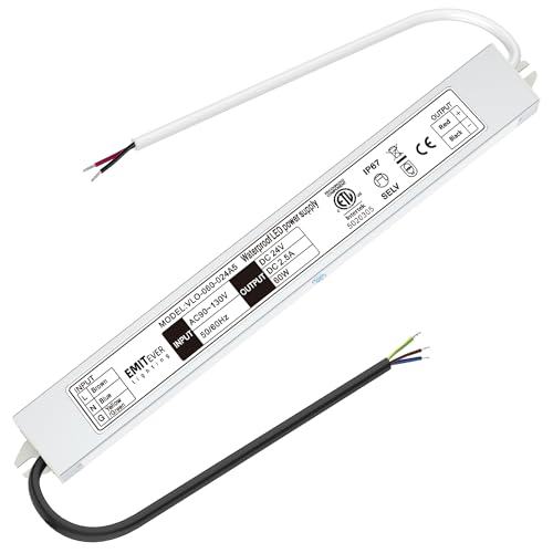 24V Power Supply Driver, 120V AC to 24V DC Converter, Transformer, IP67, 12W / 36W / 60W / 100W, 2-Pack / 4 Pack