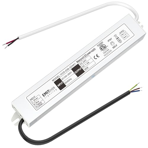 24V Power Supply Driver, 120V AC to 24V DC Converter, Transformer, IP67, 12W / 36W / 60W / 100W, 2-Pack / 4 Pack