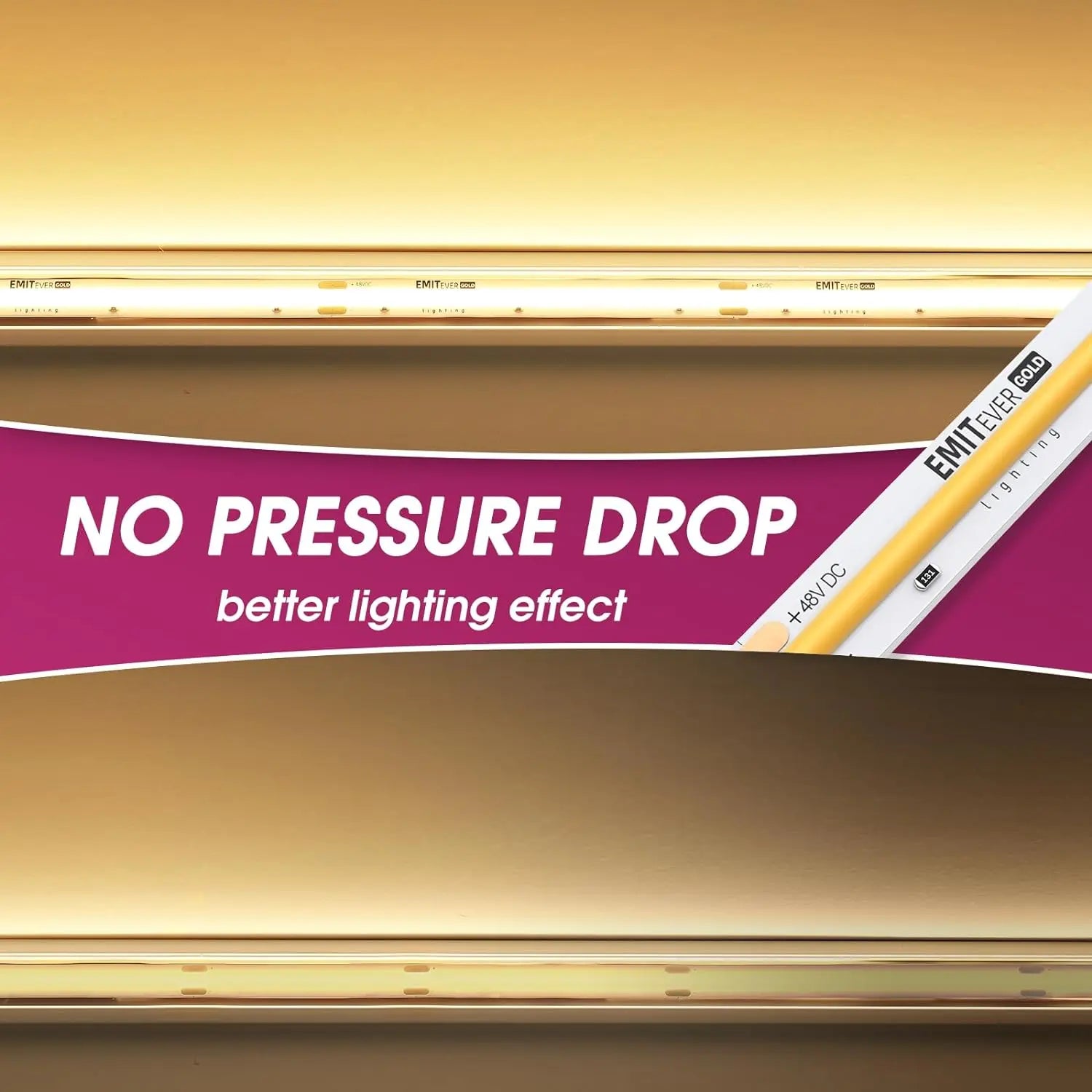 48V DC COB LED Strip Lights Warm White, 3000K 32.8ft High Density, 300Lm/ft, 4500LEDs, Ra 90+, UL Listed + 48V DC 192W 5 in 1 Dimmable LED Driver Emitever