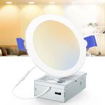 6 Inch Recessed Lighting,5CCT Ultra-Thin LED Ceiling Light with Junction Box, Dimmable Can-Killer Downlight, 12W, 1050LM High Brightness, US ETL and Energy Star Certified Emitever