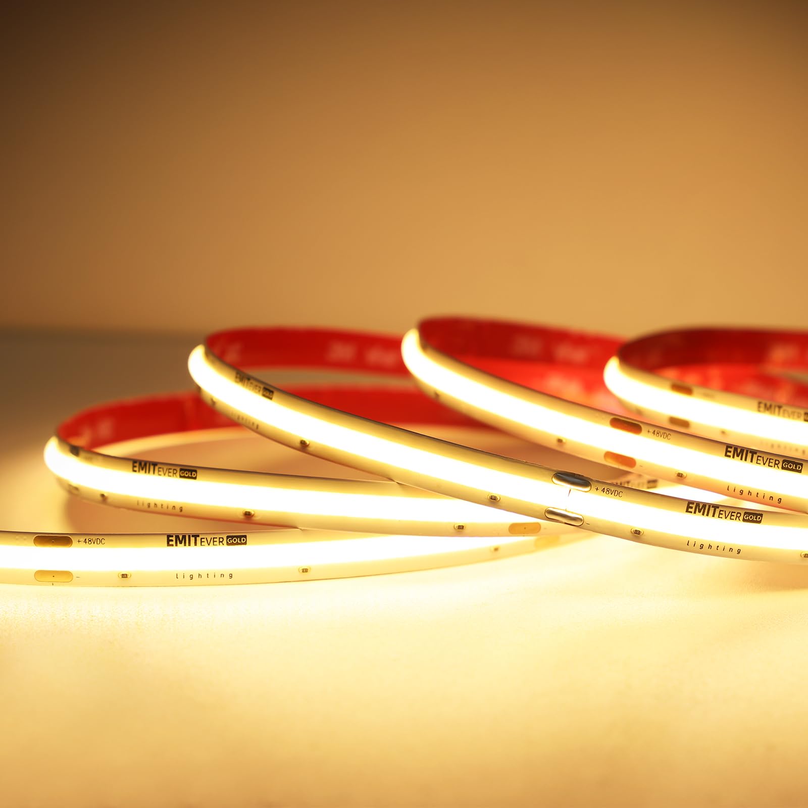 COB LED Strip Lights 2700K-5000K, UL Listed 48V Tape Light Premium High Density 32.8ft / 16.4ft