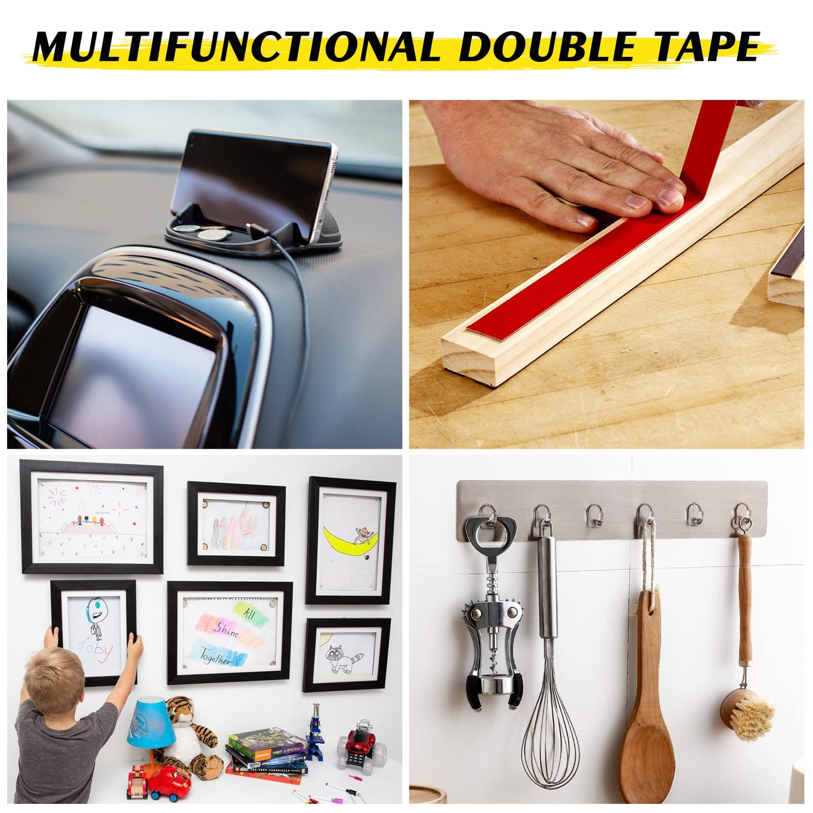 Mounting Tape, 16.4FT x 1IN, Adhesive Foam Tape, Waterproof Double-Sided Heavy Duty