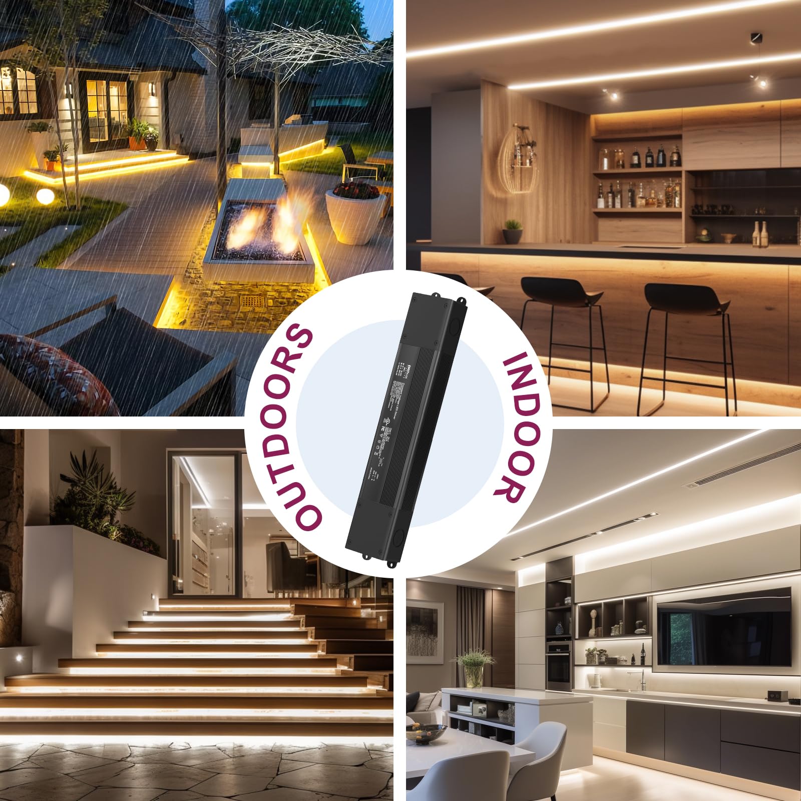 Waterproof Dimmable LED Driver, IP67, 100-277V AC to 24V DC, Class 2, UL Listed, 60W, 96W, 150W, 300W