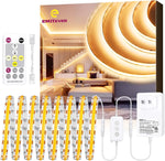 COB LED Strip Lights Kit 2700K-5000K with Remote & 24V Power Supply, 16.4ft, High Density 2400LEDs, 300+LM/FT, CRI90+, UL Listed Emitever