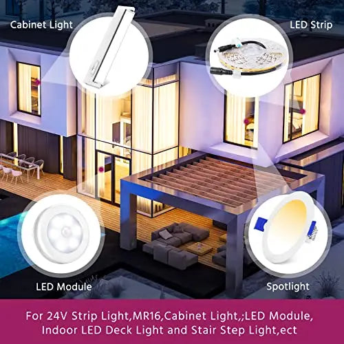 Dimmable LED Driver, 120VAC to 24VDC Transformer, Power Supply, Class 2, UL Listed, 60W / 96W Emitever