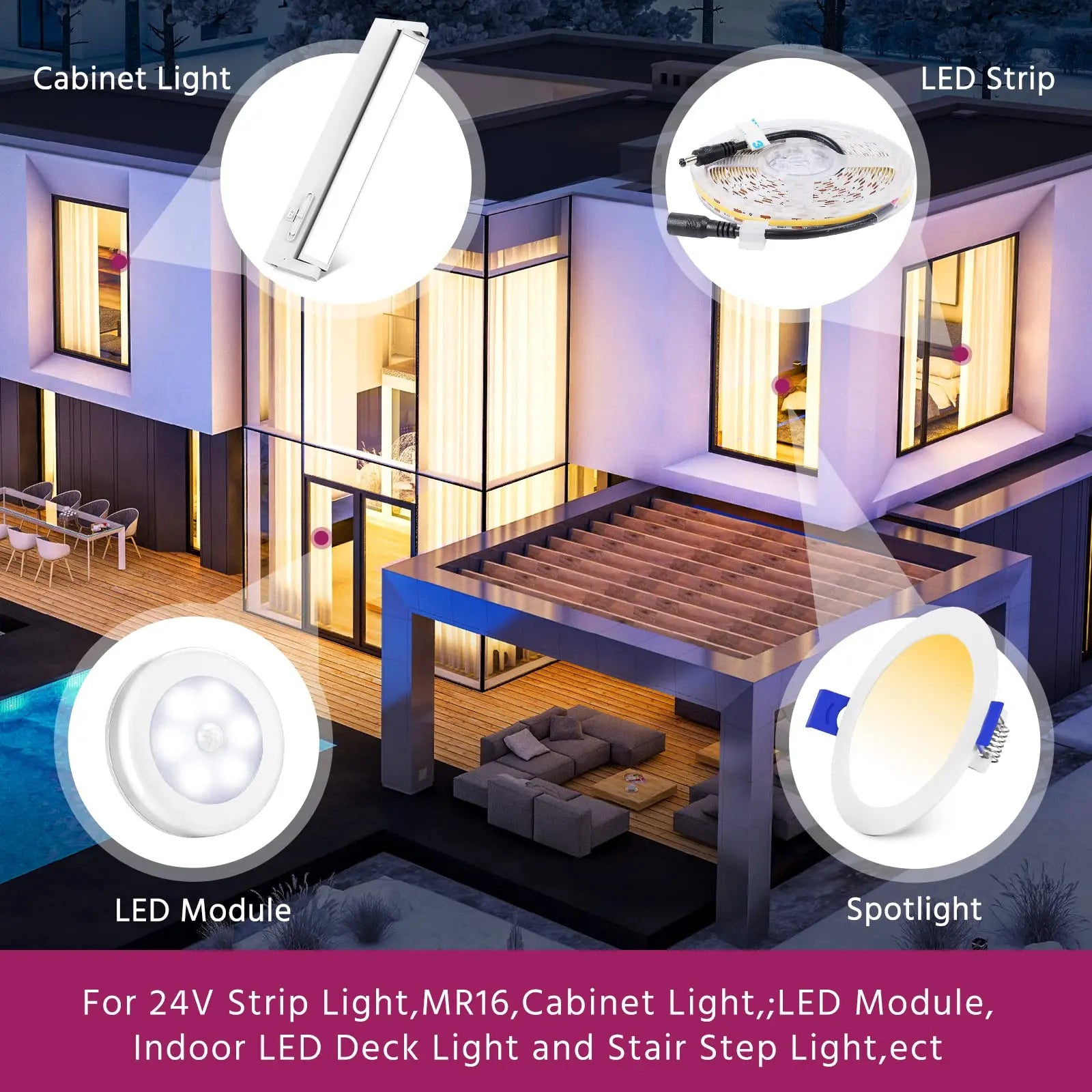 Dimmable LED Driver, 120VAC to 24VDC Transformer, Power Supply, Class 2, UL Listed, 60W / 96W Emitever
