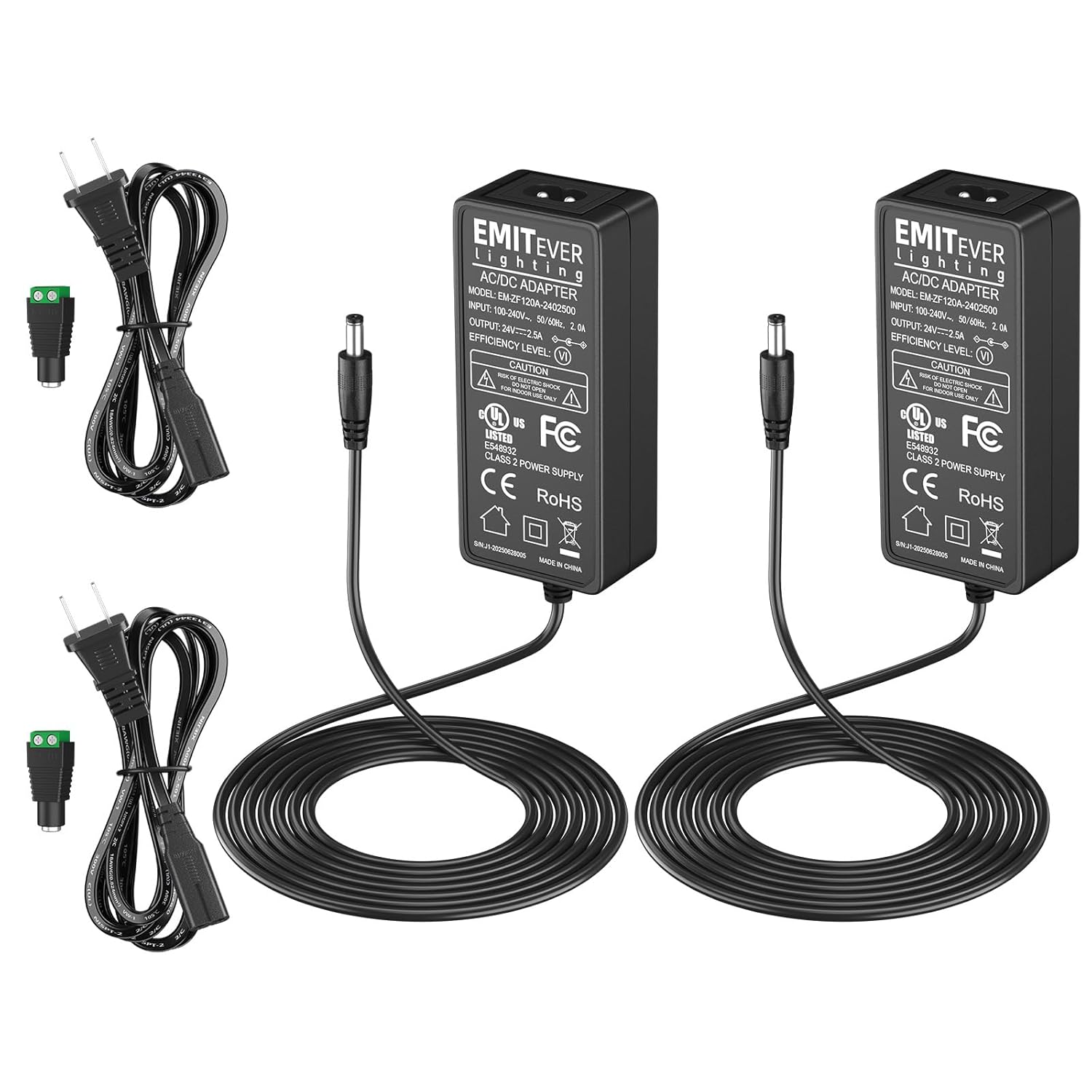 24V DC LED Power Supply, 60W LED Power Adapter, Lighting Transformers, Input AC 100-240V UL-Listed,Class 2