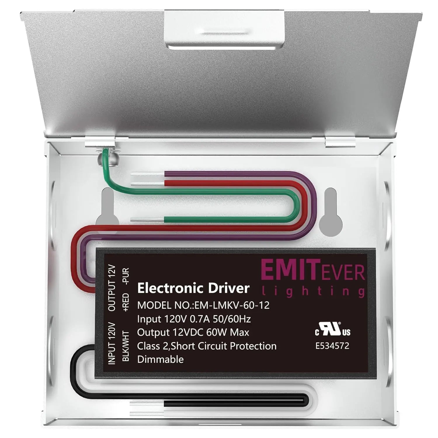 Electronic Dimmable LED Driver Transformer, UL Listed, Class 2, 12V and 24V Options, 60W - 96W Emitever