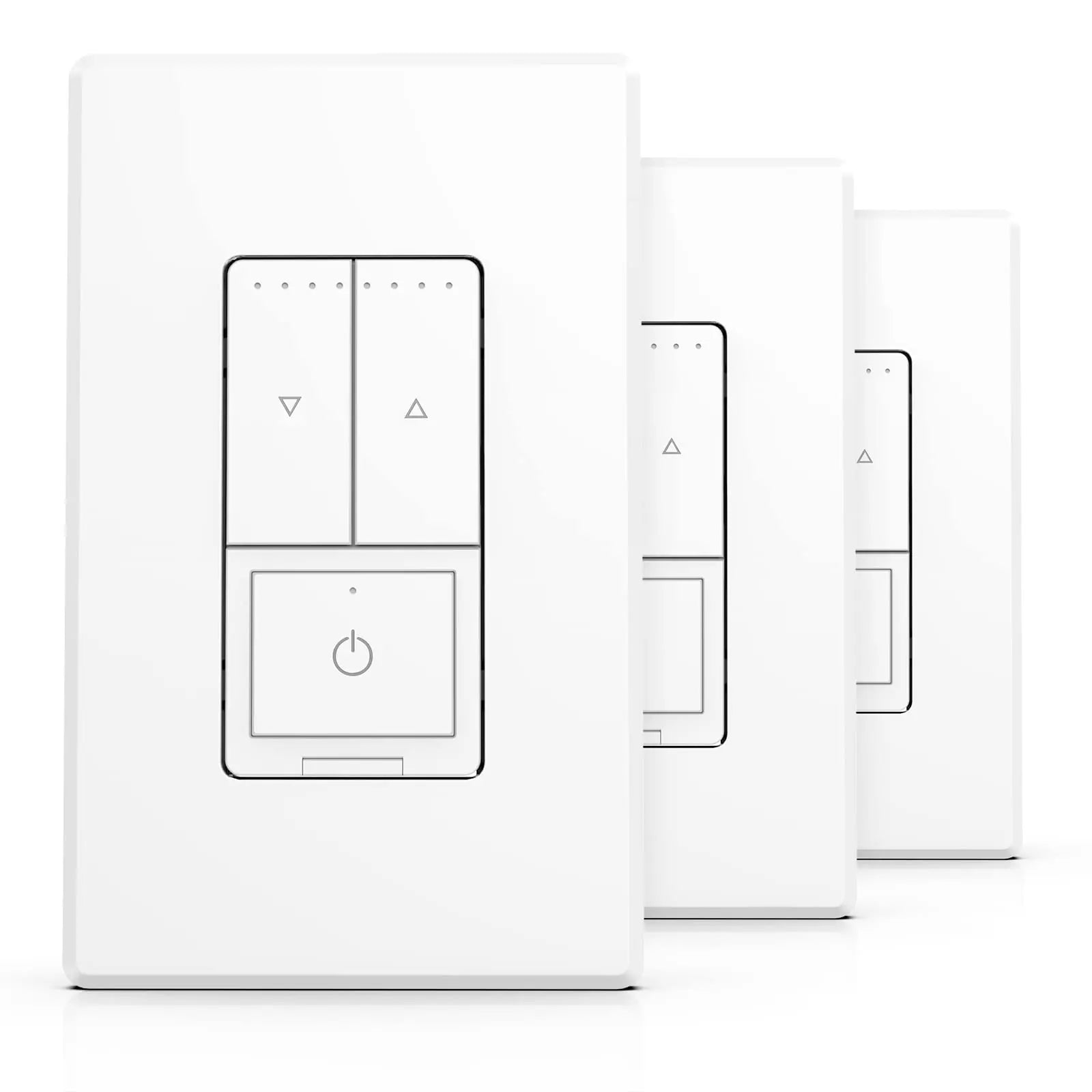 Emitever Dimmer Light Switch, Single-Pole or 3-Way Led Dimmer Switch, Wall Switches for Dimmable LED, CFL, Incandescent, Halogen Light Bulbs, Wall Plate Included, ETL Certified,1 Pack, Matte White Emitever