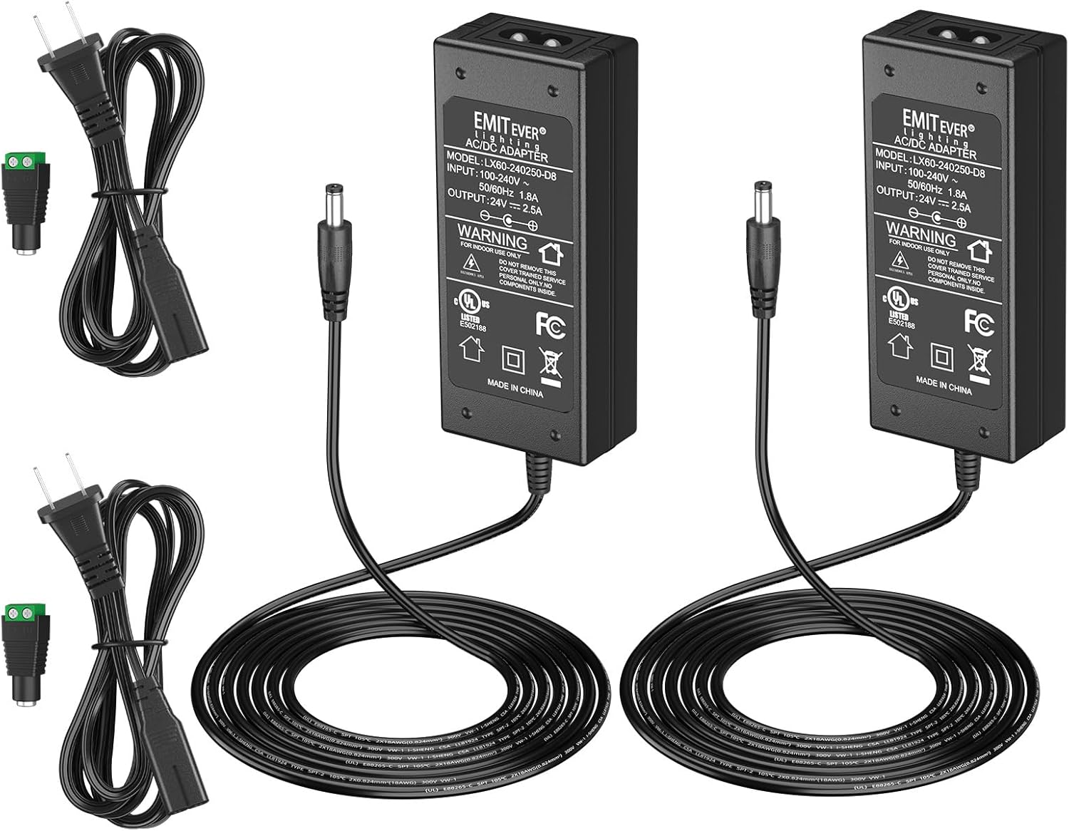 24V DC LED Power Supply, 60W LED Power Adapter, Lighting Transformers, Input AC 100-240V UL-Listed,Class 2