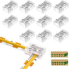 L-Shaped LED Strip Light Connectors (8mm/10mm, Snap-on & Threaded Screw Options) 12pcs, for 2-Pin COB/SMD LED Strip Lights 5V, 12V, 24V, 48V Emitever