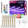RGB COB LED Strip Light 16.4ft, UL-Listed Dimmable 24V Flexible LED Color Changing Tape Light Kit with Remote Emitever