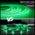 RGB COB LED Strip Light 16.4ft, UL-Listed Dimmable 24V Flexible LED Color Changing Tape Light Kit with Remote Emitever