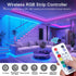 RGB COB LED Strip Light 16.4ft, UL-Listed Dimmable 24V Flexible LED Color Changing Tape Light Kit with Remote Emitever