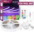 RGB COB LED Strip Light 16.4ft, UL-Listed Dimmable 24V Flexible LED Color Changing Tape Light Kit with Remote Emitever