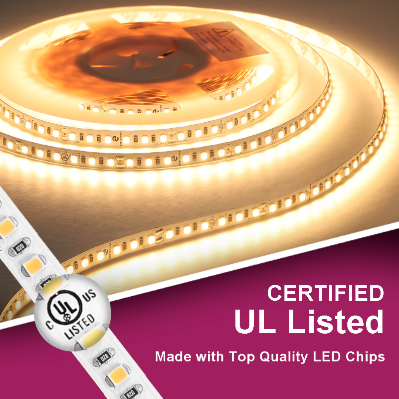 UL listed Certified Emitever Strip Lights displaying the UL Listed made with top quality led chips