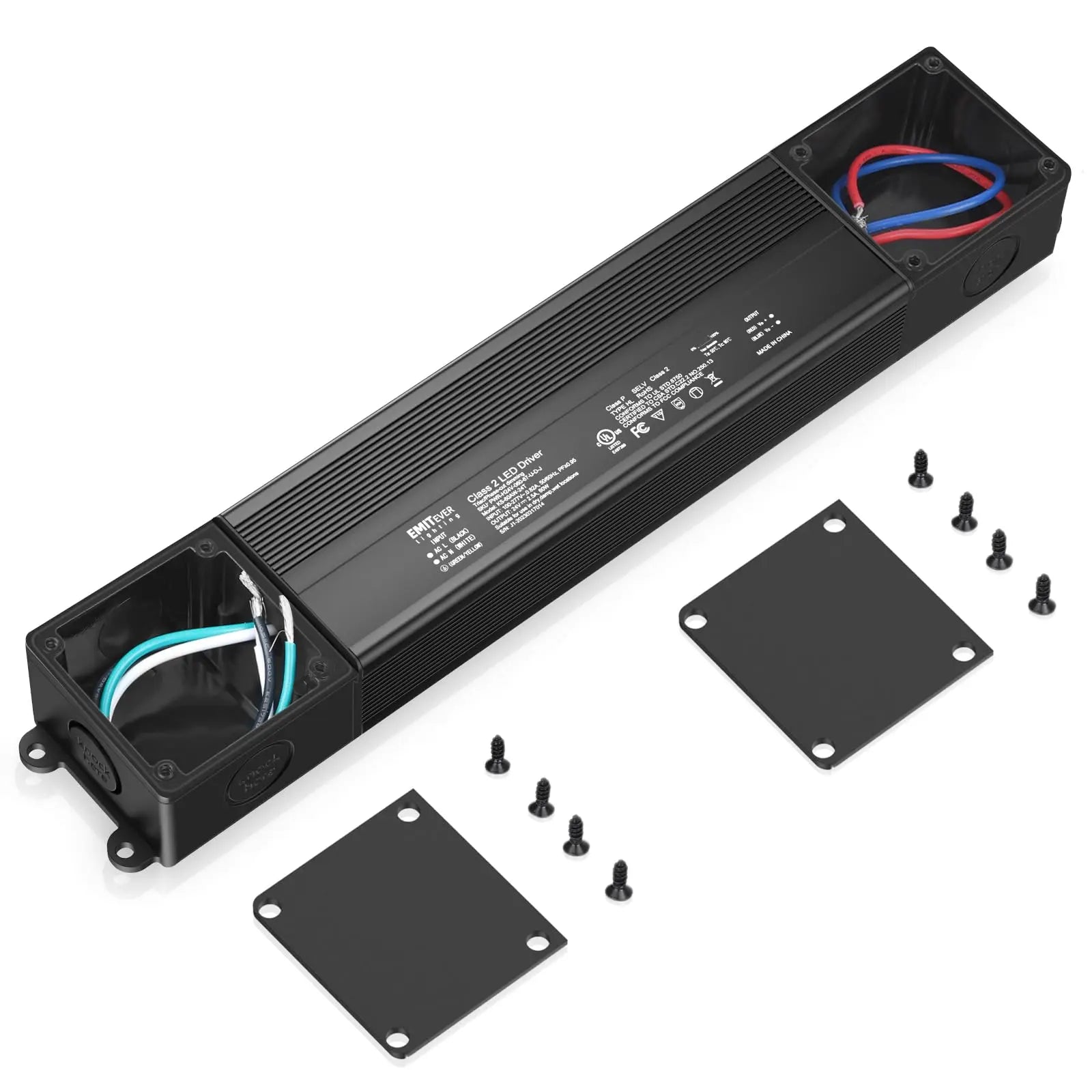 Waterproof Dimmable LED Driver, IP67, 100-277V AC to 24V DC, Class 2, UL Listed, 60W, 96W, 150W, 300W Emitever