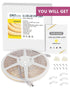 Waterproof, COB LED Strip Lights 2700K-5000K, IP67, 16.4ft High Density, 300+LM/ft, 2400LEDs, 3W/ft, UL Listed (Power Supply Sold Separately) Emitever