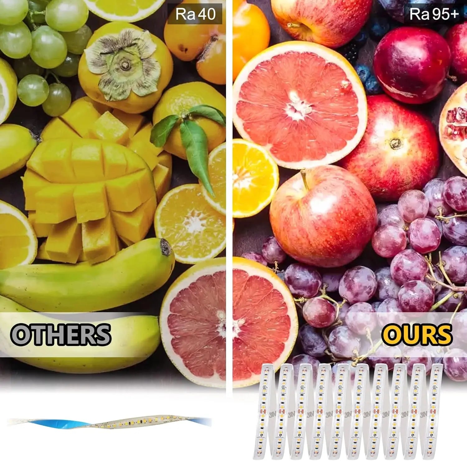 Waterproof, COB LED Strip Lights 3000K, IP67, 240+Lumens/ft, 16.4ft, UL Listed (Power Supply Sold Separately) Emitever