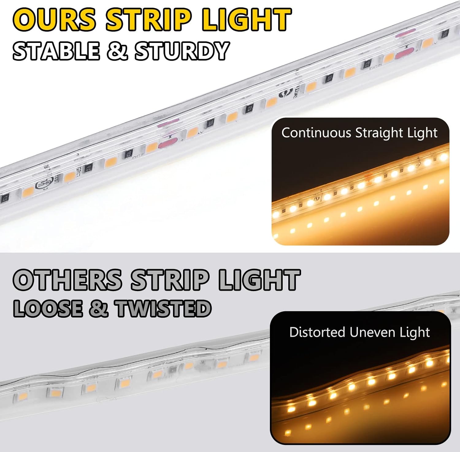 Waterproof, COB LED Strip Lights 3000K, IP67, 240+Lumens/ft, 16.4ft, UL Listed (Power Supply Sold Separately)