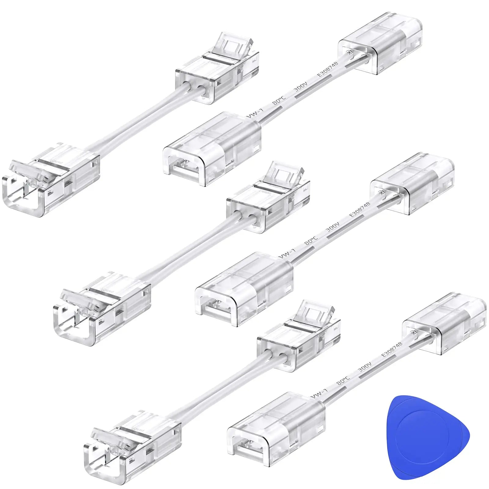 LED Strip Light Connector, Wire Lead Connector for 8mm Width LED Strip ...